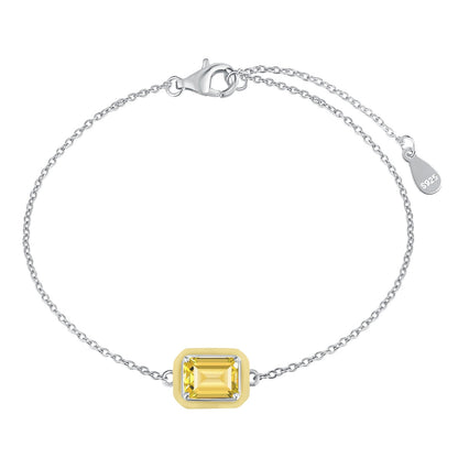 [ORA]2.0 Carat Sparkling Colorful Emerald Cut Daily Bracelet