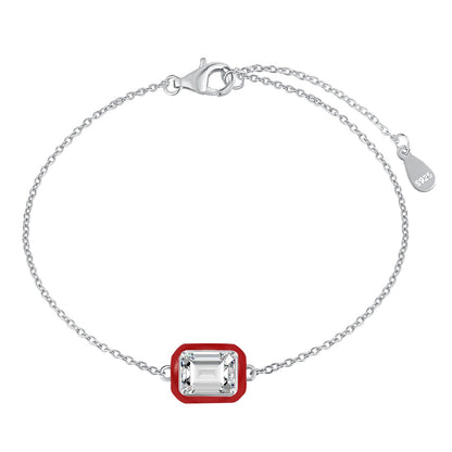 [ORA ]2.0 Carat Sparkling Colorful Emerald Cut Daily Bracelet