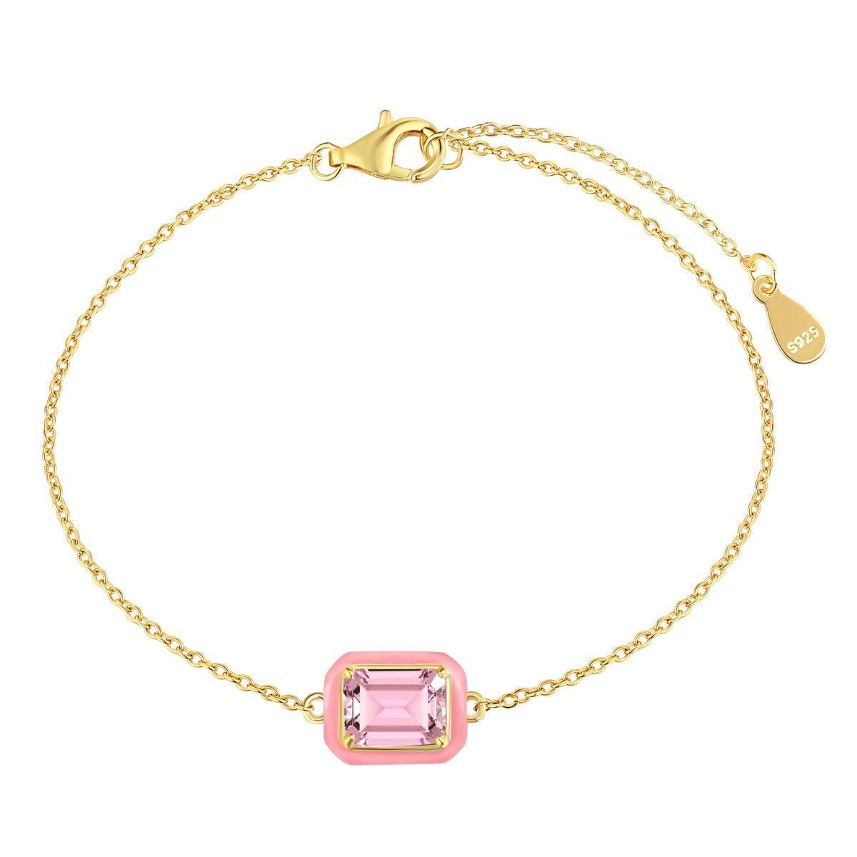 [ORA ]2.0 Carat Sparkling Colorful Emerald Cut Daily Bracelet
