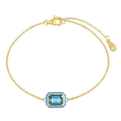 [ORA ]2.0 Carat Sparkling Colorful Emerald Cut Daily Bracelet