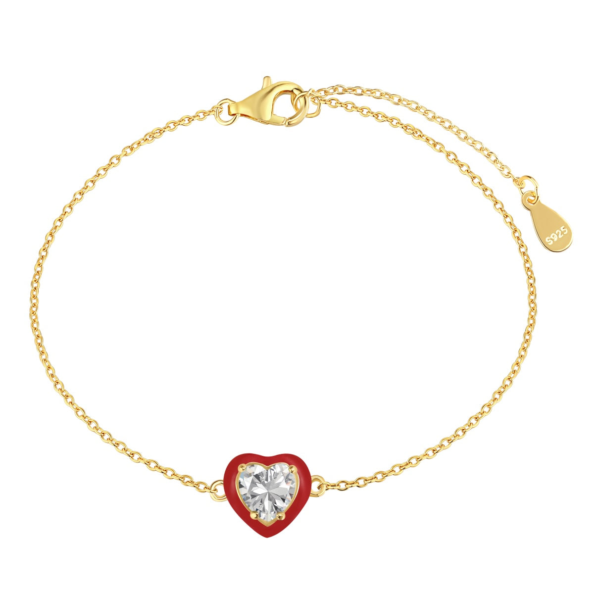 [ORA ]Sparkling Romantic Heart Shape Lover Bracelet