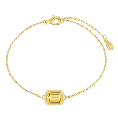 [ORA ]2.0 Carat Sparkling Colorful Emerald Cut Daily Bracelet