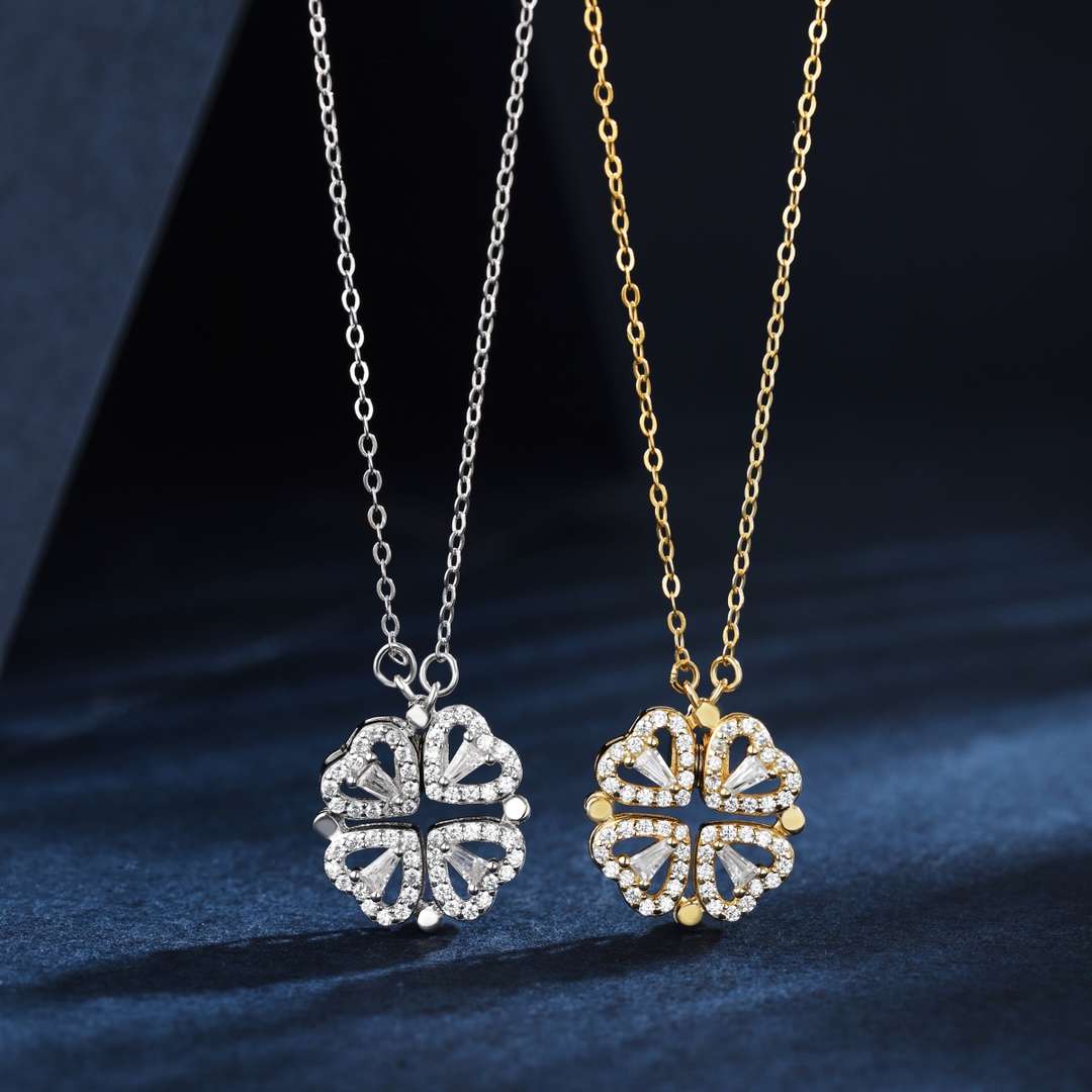 [ORA ]Ornate Heart Cut Flower Shape Necklace