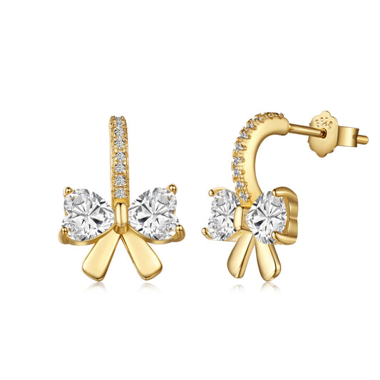 [ORA ]Exquisite Earrings With Heart-Shaped Bow Design