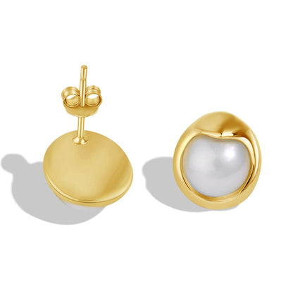 [ORA ]Dainty Bread Pearl Earrings