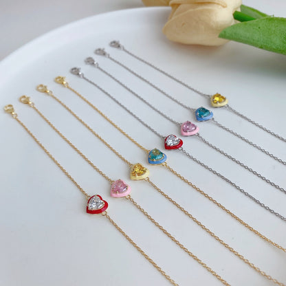 [ORA ]Sparkling Romantic Heart Shape Lover Bracelet