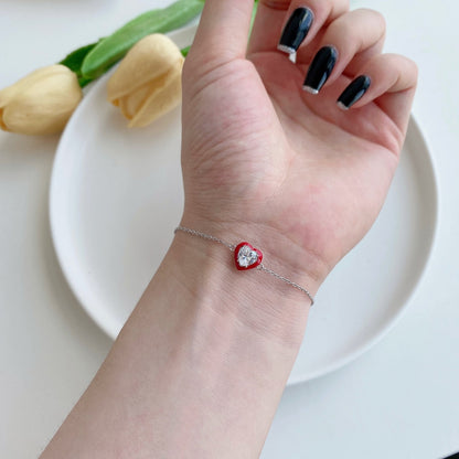 [ORA ]Sparkling Romantic Heart Shape Lover Bracelet