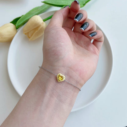 [ORA ]Sparkling Romantic Heart Shape Lover Bracelet