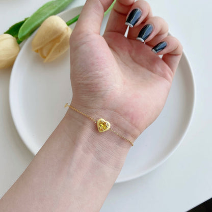 [ORA ]Sparkling Romantic Heart Shape Lover Bracelet