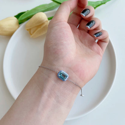 [ORA ]2.0 Carat Sparkling Colorful Emerald Cut Daily Bracelet
