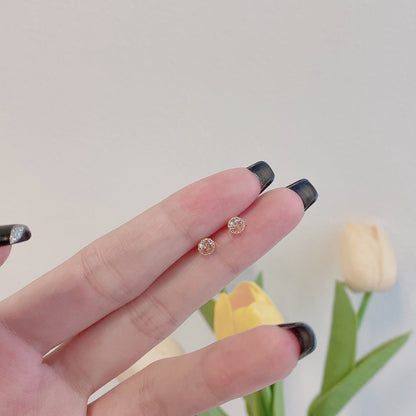 [ORA ]Sparkling Colorful Round Shape Earrings