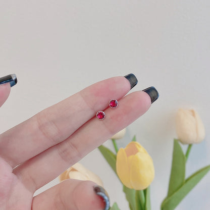 [ORA ]Sparkling Colorful Round Shape Earrings