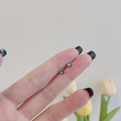 [ORA ]Sparkling Colorful Round Shape Earrings