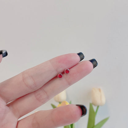 [ORA ]Sparkling Colorful Round Shape Earrings