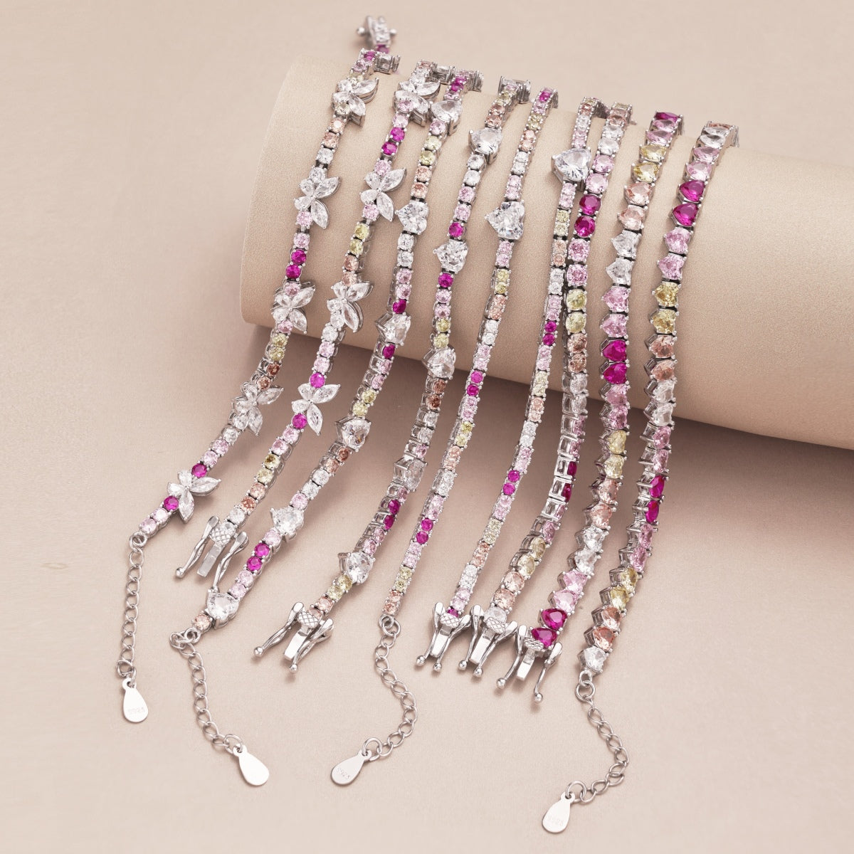 [ORA ]Delicate Colorful Rainbow Tennis Chain