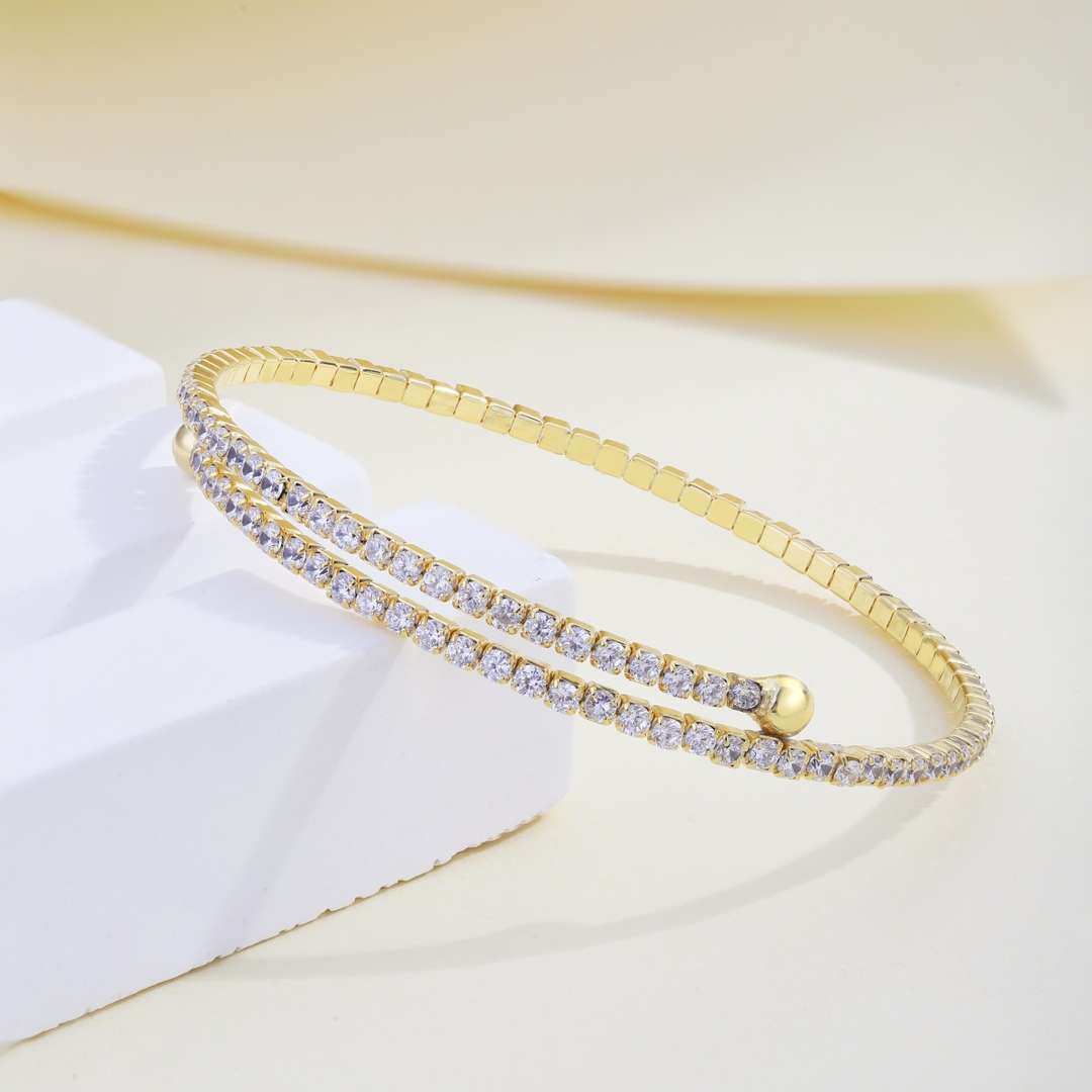 [ORA]Row of Diamonds Round Fashion Bracelet