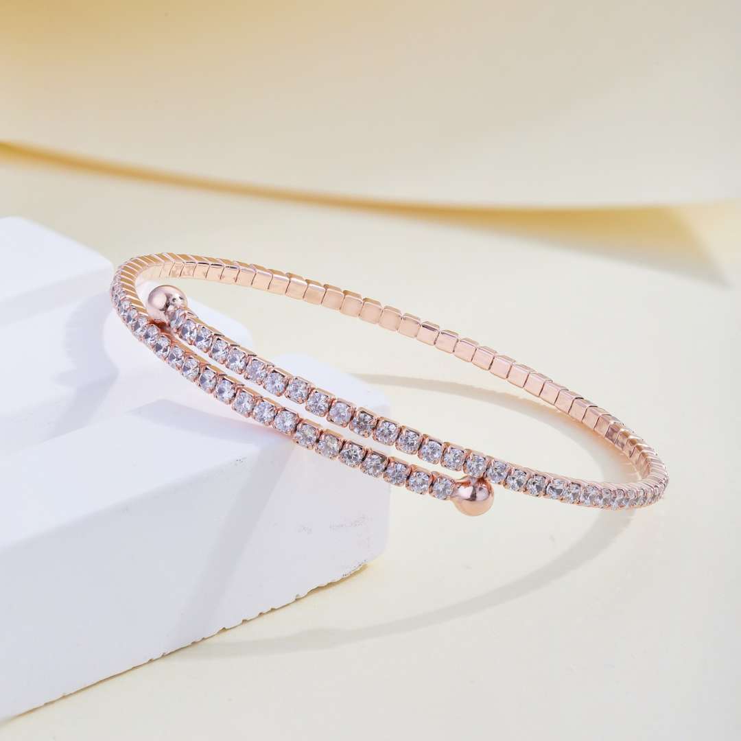 [ORA]Row of Diamonds Round Fashion Bracelet