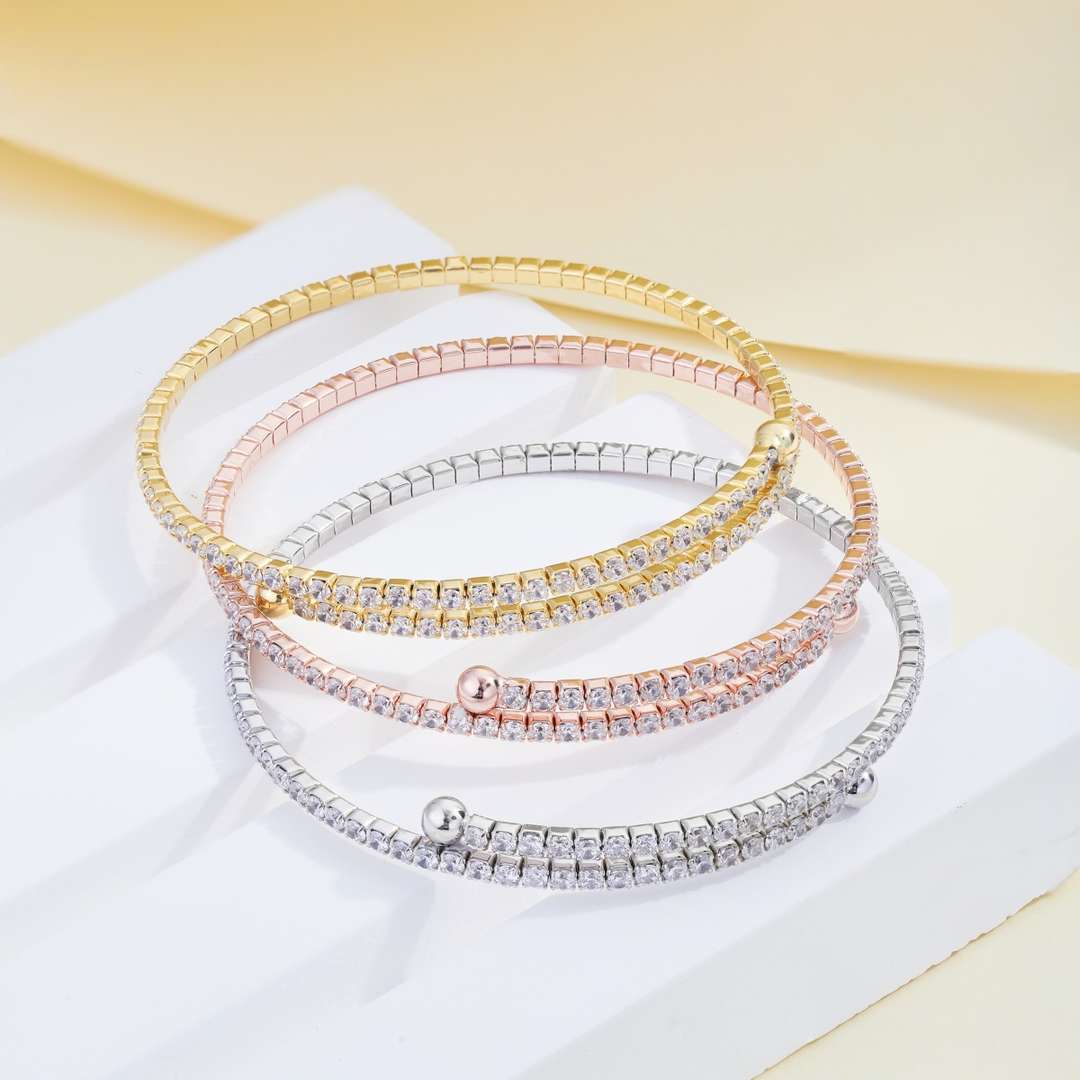 [ORA]Row of Diamonds Round Fashion Bracelet