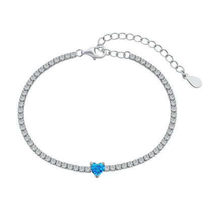 [ORA ]0.5 Carat Elegant Romantic Heart Shape Lover Bracelet