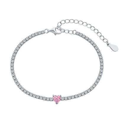 [ORA ]0.5 Carat Elegant Romantic Heart Shape Lover Bracelet