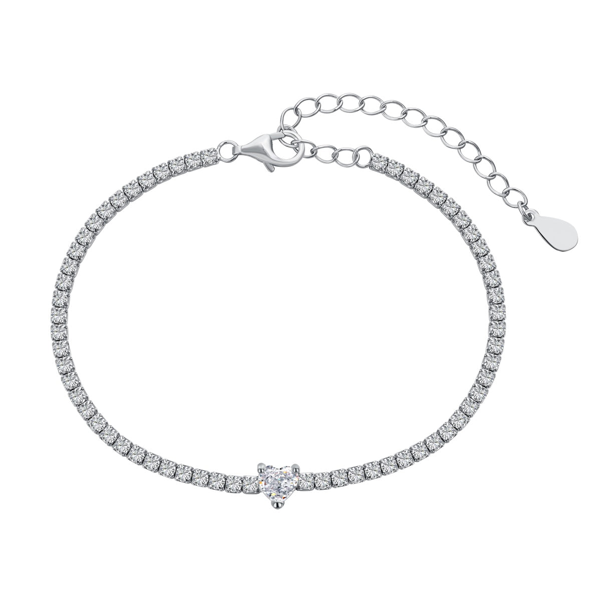 [ORA ]0.5 Carat Elegant Romantic Heart Shape Lover Bracelet