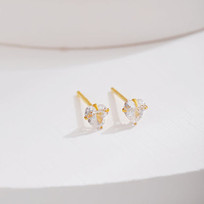 [ORA ]Sparkling Heart Shaped Simple Earrings
