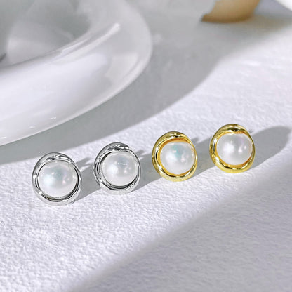 [ORA ]Dainty Bread Pearl Earrings