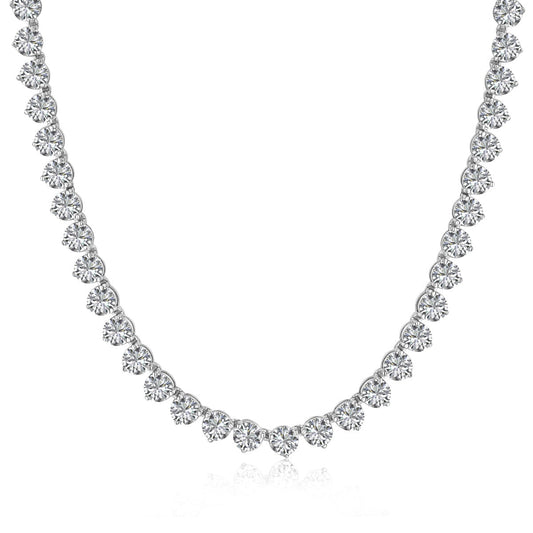 [ORA ]Ornate Heart Cut Tennis Necklace