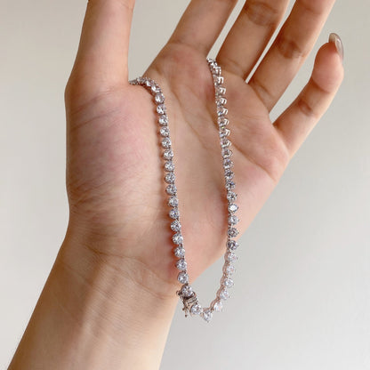 [ORA ]Ornate Heart Cut Tennis Necklace