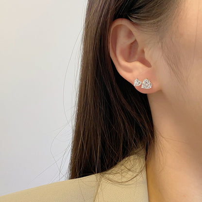 [ORA ]Double Heart-Shape Classic Princess Style Earrings