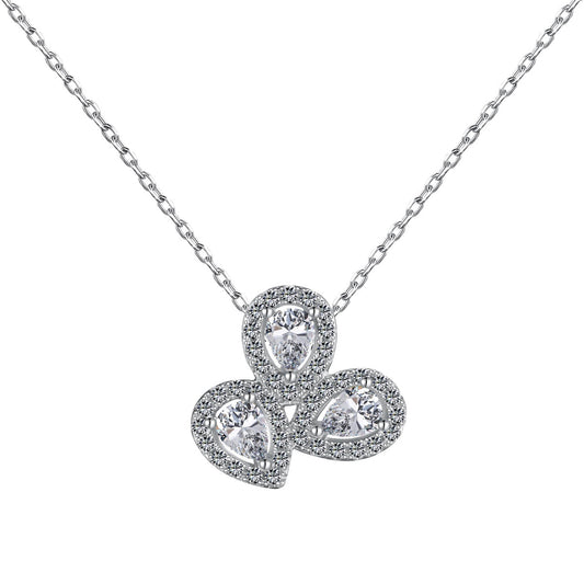 [ORA ]Elegant Flower Shape Pear Cut Necklace