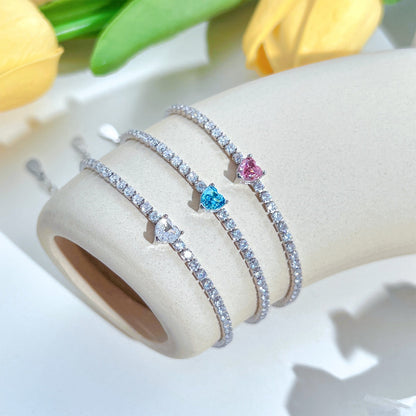[ORA ]0.5 Carat Elegant Romantic Heart Shape Lover Bracelet