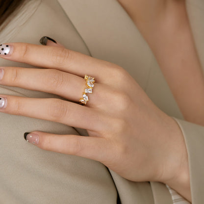 [ORA ]Delicate Multi Cut Ring