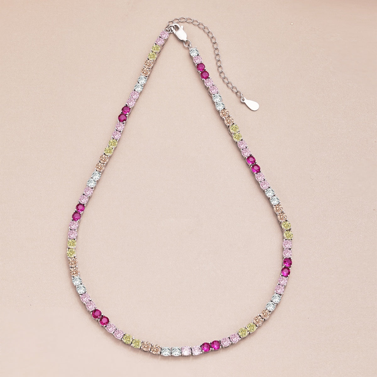 [ORA ]Delicate Colorful Tennis Necklace
