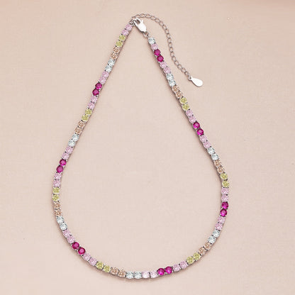 [ORA ]Delicate Colorful Tennis Necklace