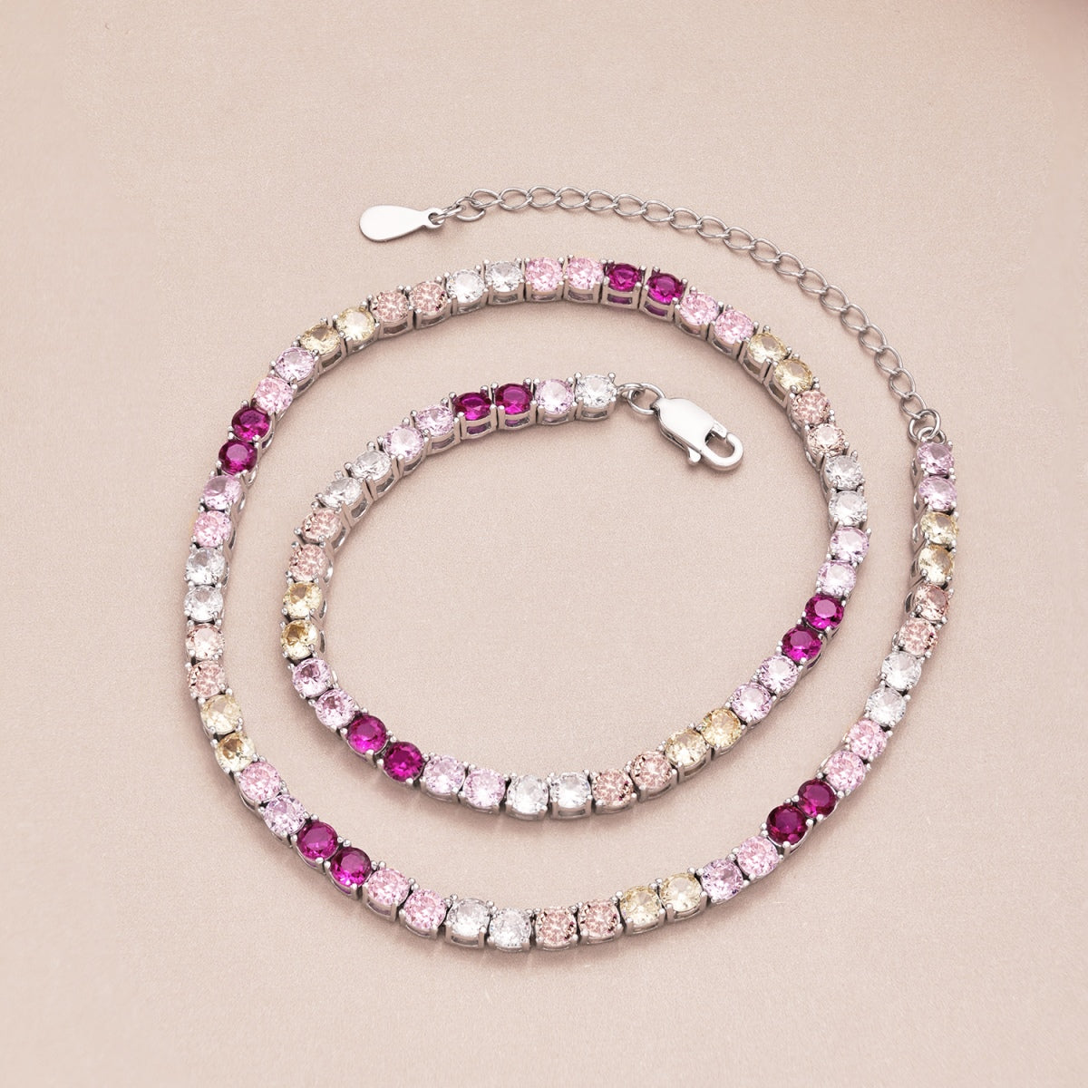 [ORA ]Delicate Colorful Tennis Necklace