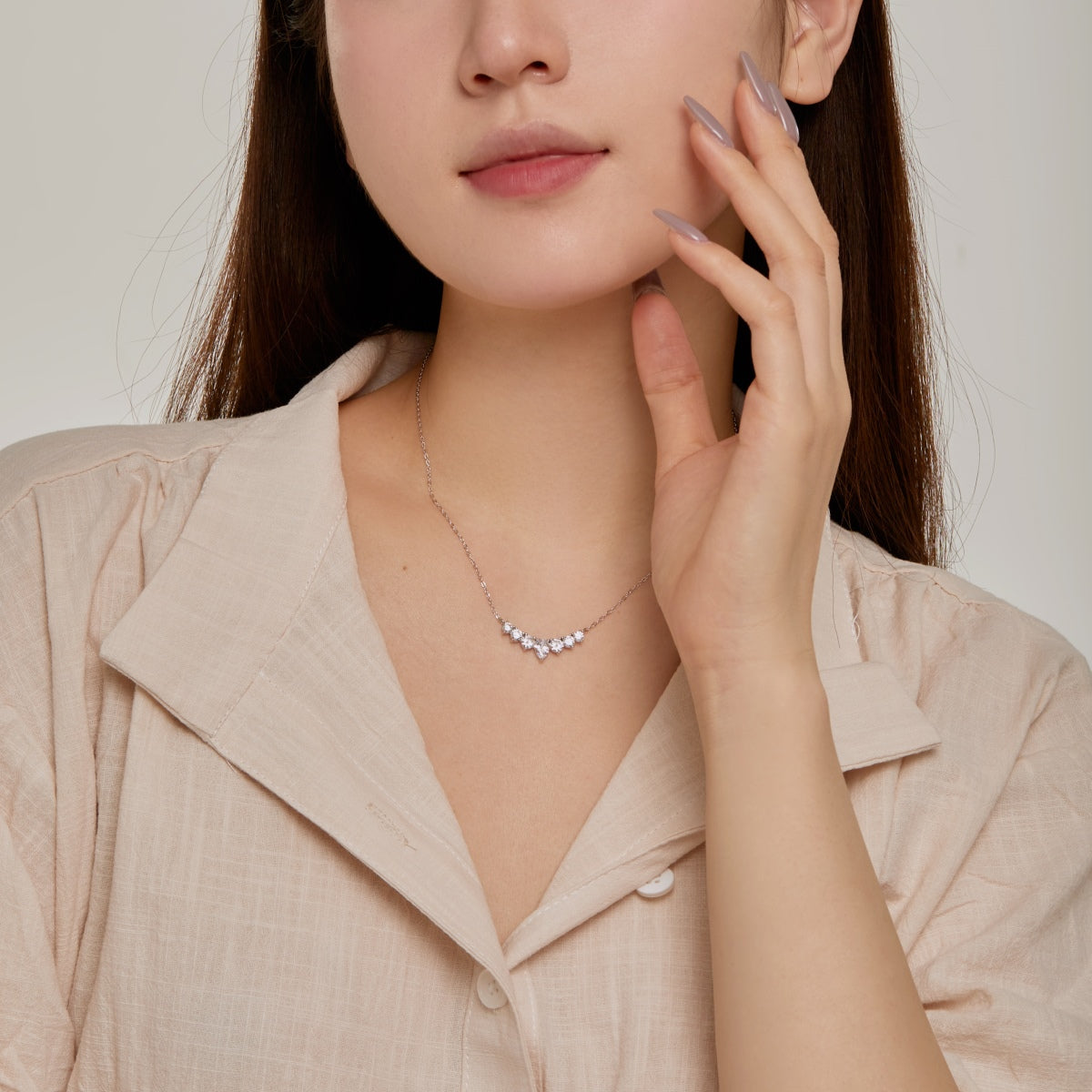 [ORA ]Dainty Colorful Heart Necklace