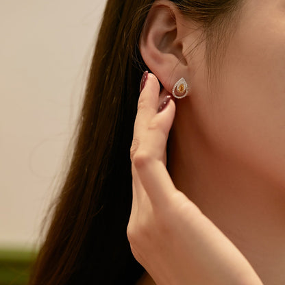 [ORA ]Sparkling Delicate Water Drop Shape Daily Earrings