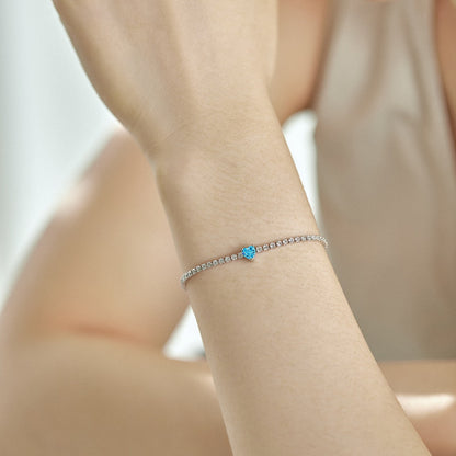 [ORA ]0.5 Carat Elegant Romantic Heart Shape Lover Bracelet
