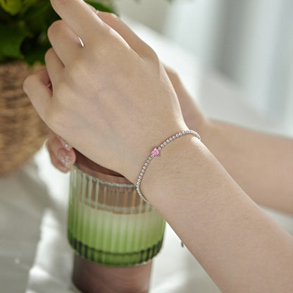 [ORA ]0.5 Carat Elegant Romantic Heart Shape Lover Bracelet