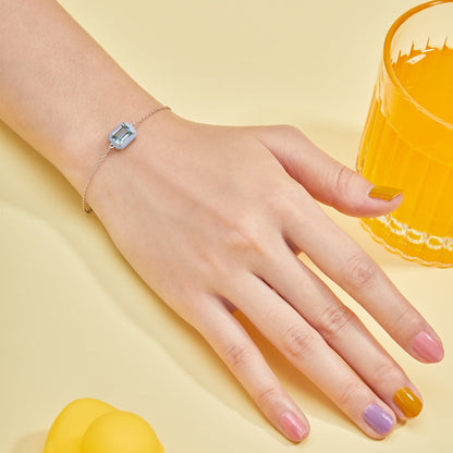 [ORA ]2.0 Carat Sparkling Colorful Emerald Cut Daily Bracelet
