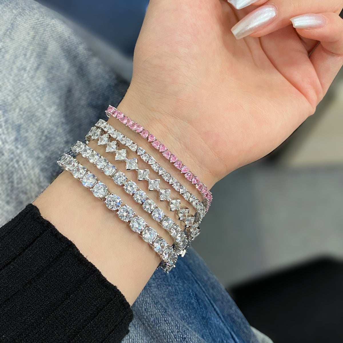 [ORA ]0.5 Carat Ornate Princess Cut Daily Bracelet