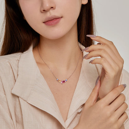 [ORA ]Dainty Colorful Heart Necklace