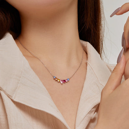 [ORA ]Dainty Colorful Heart Necklace