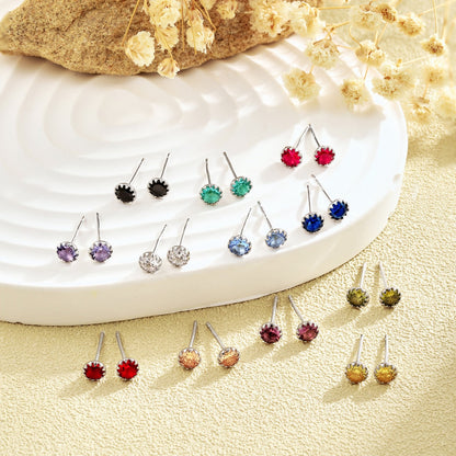 [ORA ]Sparkling Colorful Round Shape Earrings