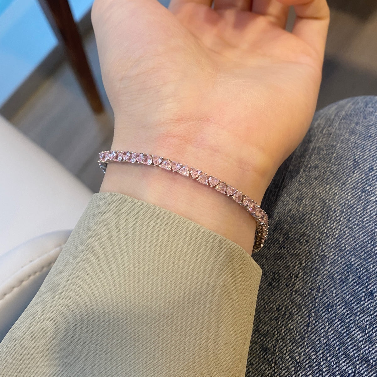 [ORA ]Dazzling Romantic Heart Shape Lover Bracelet