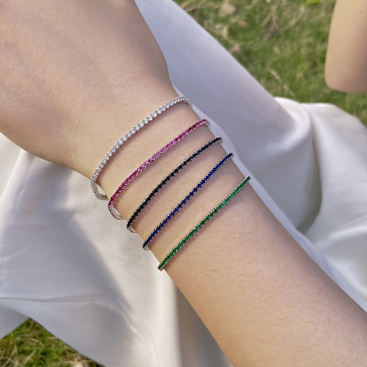 [ORA ]Radiant Colorful Round Cut Party Bracelet
