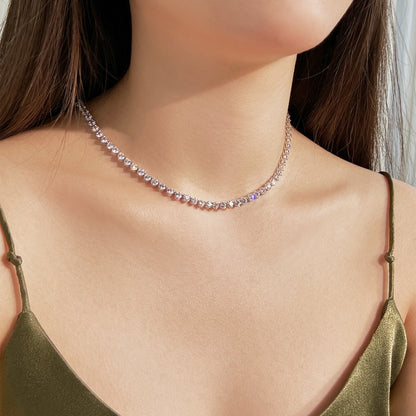 [ORA ]Ornate Heart Cut Tennis Necklace