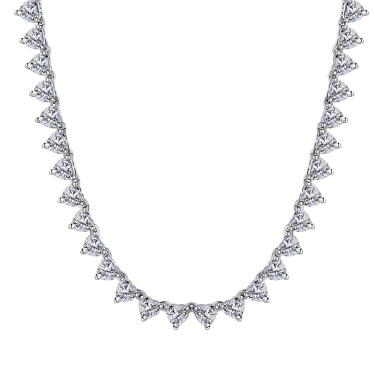 [ORA ]Ornate Heart Cut Tennis Necklace