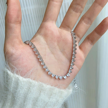 [ORA ]Ornate Heart Cut Tennis Necklace